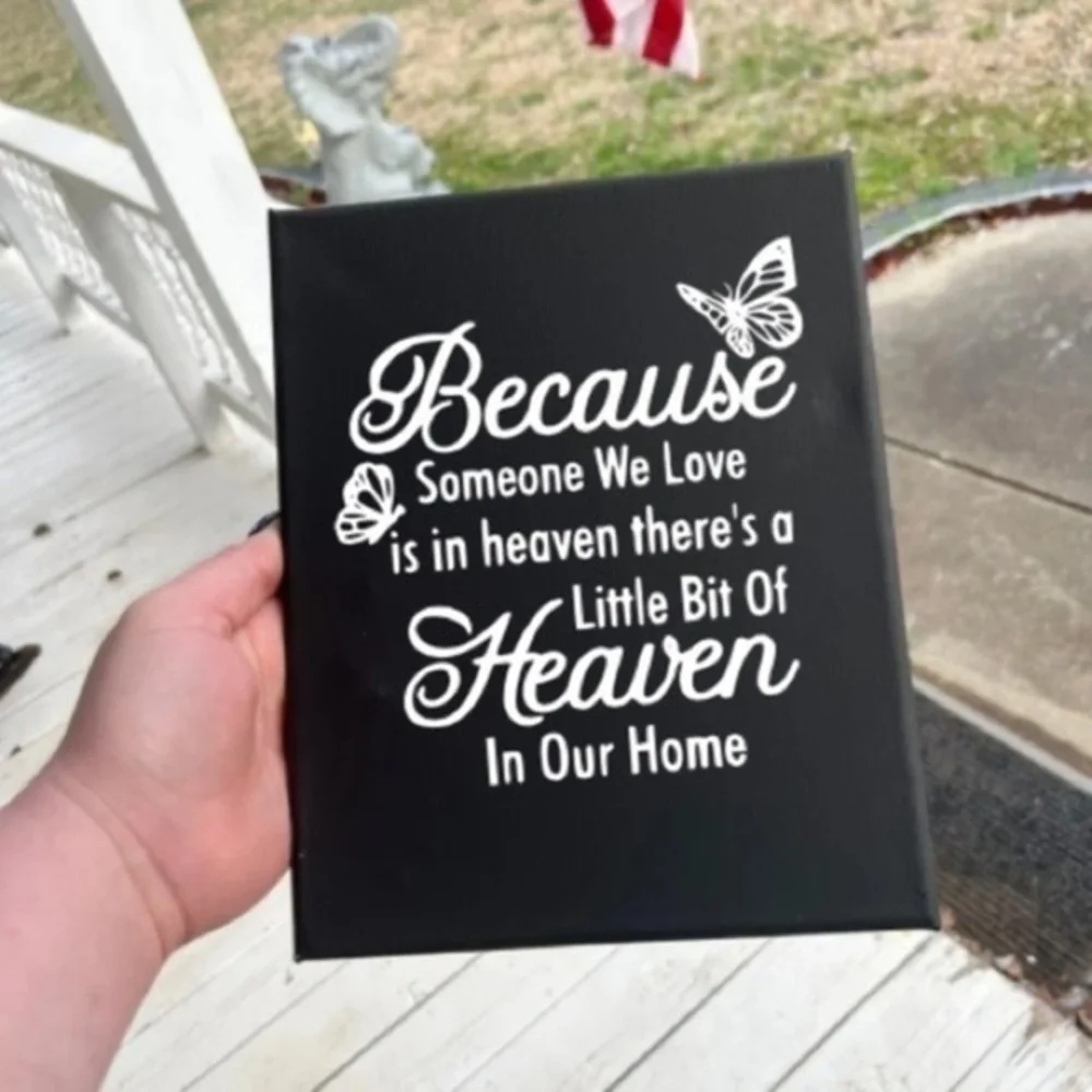 Heaven Memorial Black Canvas Wall Art